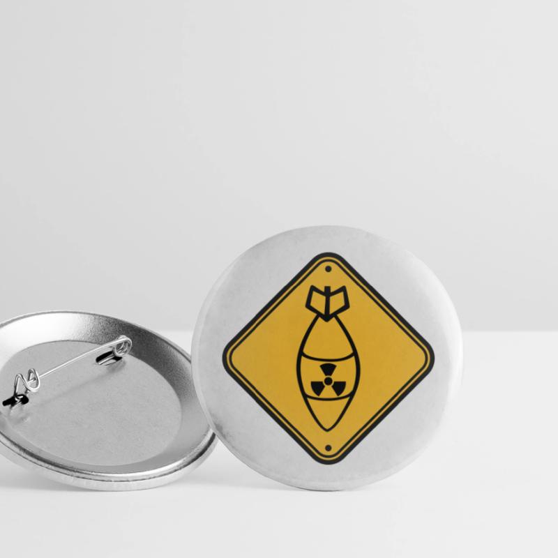 shield danger caution warning caution atomic bomb r Buttons large 2.2''/56 mm (5-pack)