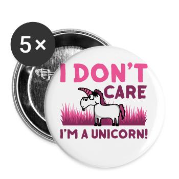 Einhorn Einhörner Pferd Pferde Stute Fabelwesen - Buttons groß 56 mm (5er Pack) - Weiß - Vorne