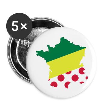 Tour de France - Buttons groß 56 mm (5er Pack) - Weiß - Vorne