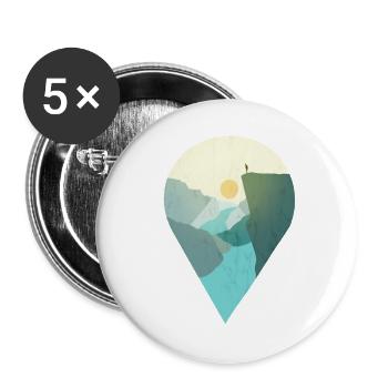Norwegen Preikestolen Souvenir Geschenk - Buttons groß 56 mm (5er Pack) - Weiß - Vorne