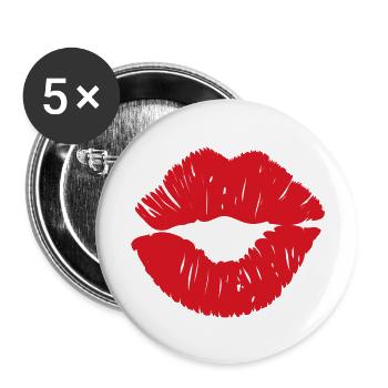 Kisses eu - Buttons large 2.2''/56 mm (5-pack) - white - Front