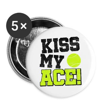 Tennis Tennisball Tennis-match Tennisspieler - Buttons groß 56 mm (5er Pack) - Weiß - Vorne