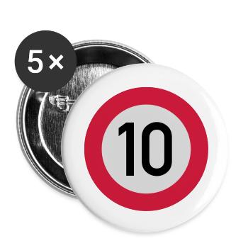 verkehrsschild_10_f3 - Lot de 5 grands badges (56 mm) - blanc - Devant