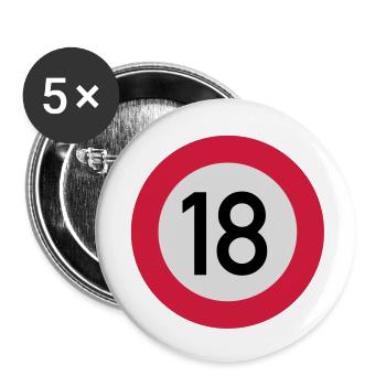 verkehrsschild_18___f3 - Lot de 5 grands badges (56 mm) - blanc - Devant