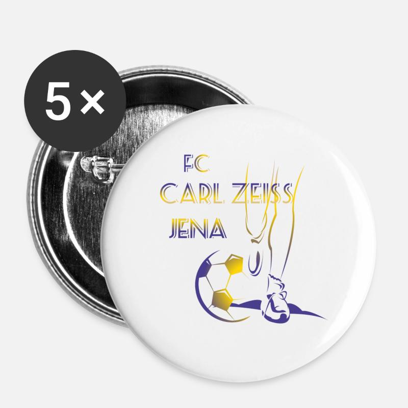 FC Carl Zeiss Jena - Buttons groß 56 mm (5er Pack) - Weiß