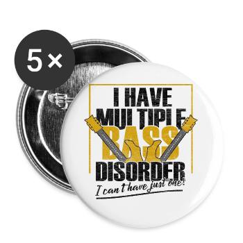 bass player - Buttons large 2.2''/56 mm (5-pack) - white - Front