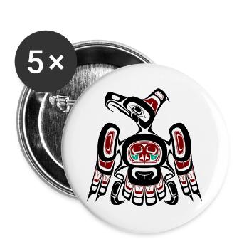 Northwest Pacific coast Kaigani Thunderbird - Buttons groß 56 mm (5er Pack) - Weiß - Vorne