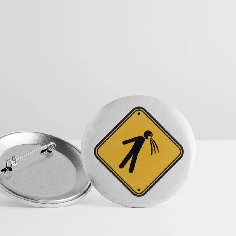 shield caution note vomit vomit Buttons large 2.2''/56 mm (5-pack)