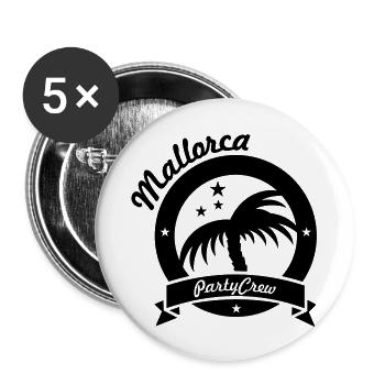 Mallorca party crew (b, 1c) - Buttons groß 56 mm (5er Pack) - Weiß - Vorne