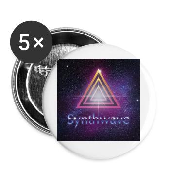 synthwave - Lot de 5 grands badges (56 mm) - blanc - Devant