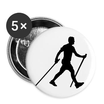 nordic_walking__f1 - Lot de 5 grands badges (56 mm) - blanc - Devant