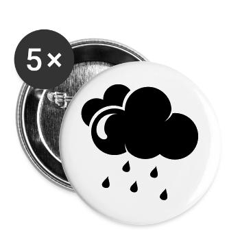 Un nuage avec des gouttes de pluie - Lot de 5 grands badges (56 mm) - blanc - Devant