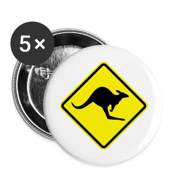 kangoroo_shield__f2 - Lot de 5 grands badges (56 mm) - blanc - Devant