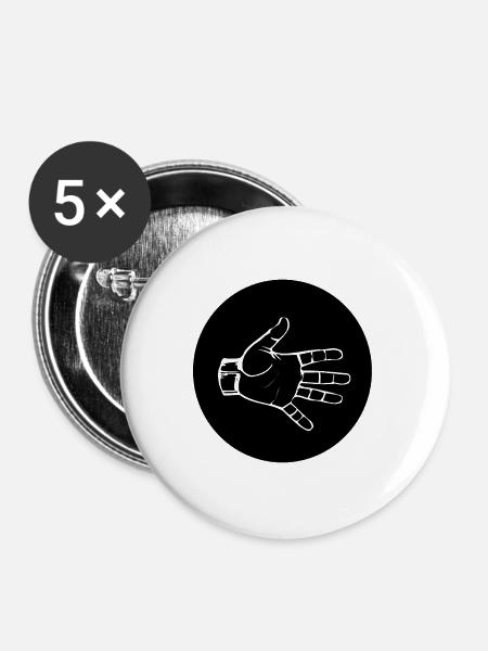 PAPIER (b) - Buttons groß 56 mm (5er Pack) - Weiß