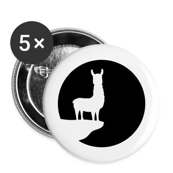 cool moon night sun circle round cliff mountain silho - Buttons large 2.2''/56 mm (5-pack) - white - Front
