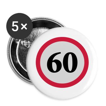 geschwindigkeitstafel_60 - Buttons groß 56 mm (5er Pack) - Weiß - Vorne