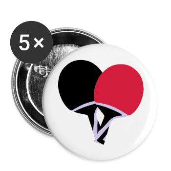 Tischtennis - Buttons groß 56 mm (5er Pack) - Weiß - Vorne