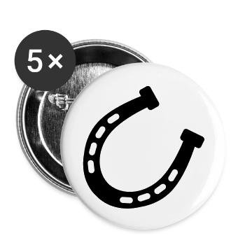 pferde_hufe__f1 - Buttons groß 56 mm (5er Pack) - Weiß - Vorne