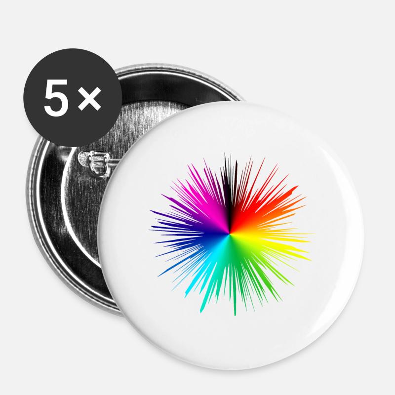 Color explosion radial burst - Buttons large 2.2''/56 mm (5-pack) - white
