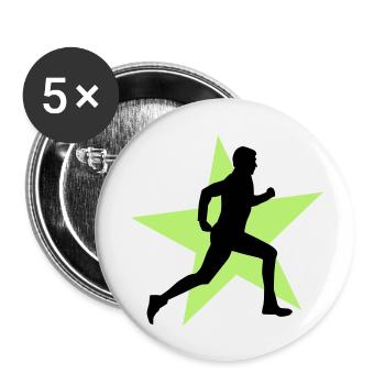 running male ii with star 2c - Buttons large 2.2''/56 mm (5-pack) - white - Front