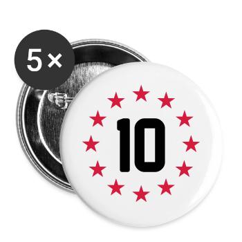 10 ans - Lot de 5 grands badges (56 mm) - blanc - Devant