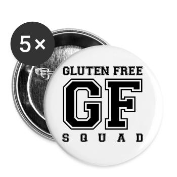 GLUTEN FREE SQUAD (b) - Lot de 5 grands badges (56 mm) - blanc - Devant