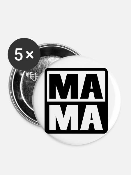 MAMA - Buttons groß 56 mm (5er Pack) - Weiß
