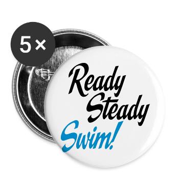 schwimmen - Buttons groß 56 mm (5er Pack) - Weiß - Vorne