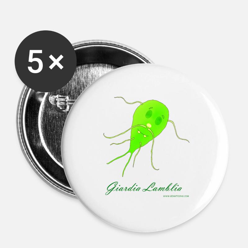 Giardia Lamblia - Buttons large 2.2''/56 mm (5-pack) - white