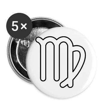 Jungfrau Sternzeichen Sternbild Tierkreiszeichen - Buttons groß 56 mm (5er Pack) - Weiß - Vorne