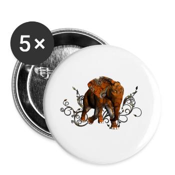Atemberaubender Steampunk-Elefant - Buttons groß 56 mm (5er Pack) - Weiß - Vorne