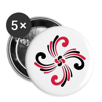 Croix du pays Basque - Lot de 5 grands badges (56 mm) - blanc - Devant