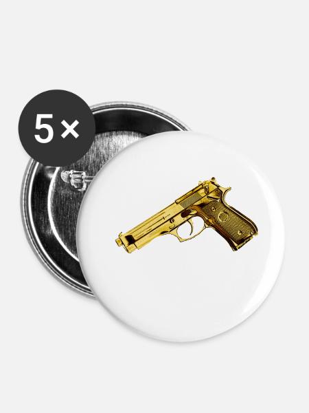 gun - Buttons groß 56 mm (5er Pack) - Weiß