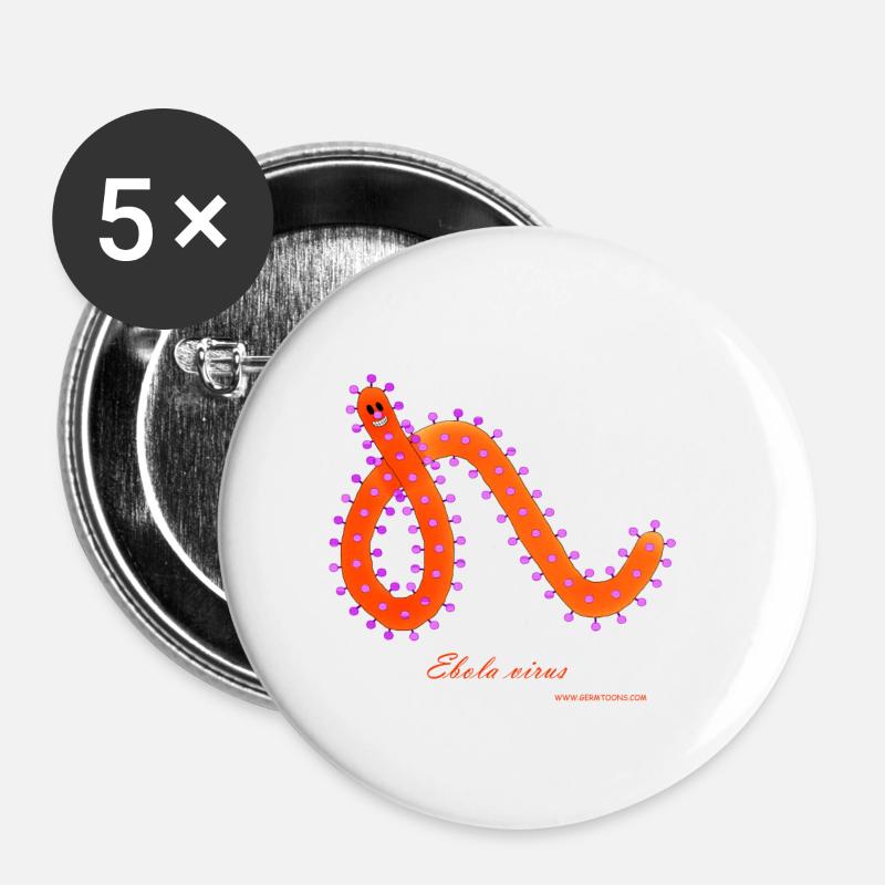 Ebola virus - Buttons large 2.2''/56 mm (5-pack) - white