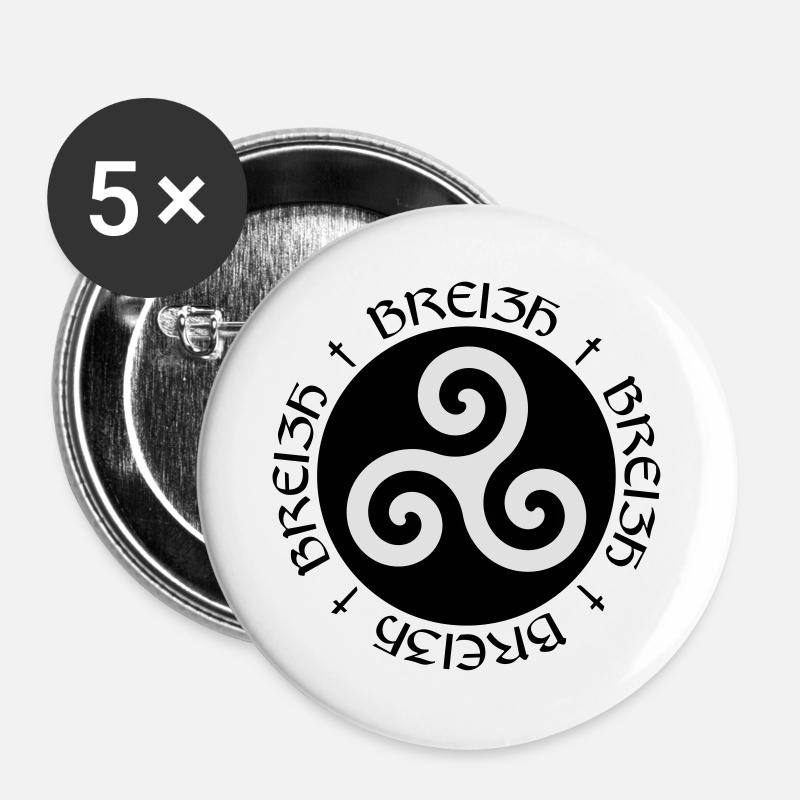 Bretagne ! - Buttons groß 56 mm (5er Pack) - Weiß