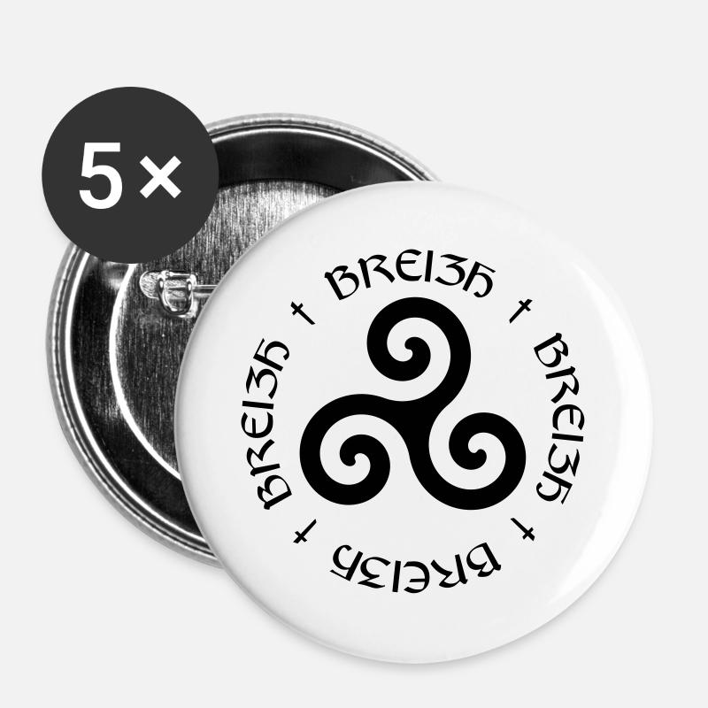 Bretagne ! - Buttons groß 56 mm (5er Pack) - Weiß
