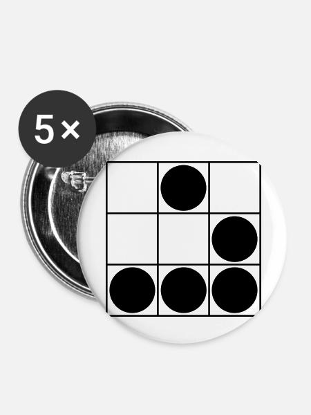 Hacker - Buttons groß 56 mm (5er Pack) - Weiß