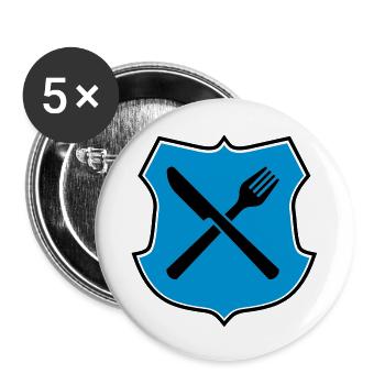 Essen - Buttons groß 56 mm (5er Pack) - Weiß - Vorne