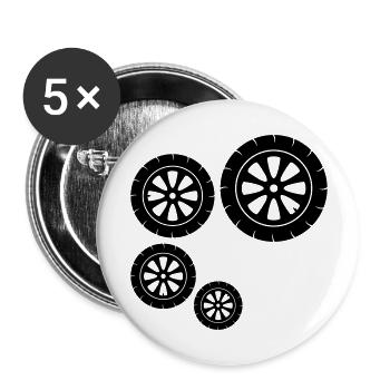 pattern tire motorcycle driving driver license car m - Buttons large 2.2''/56 mm (5-pack) - white - Front