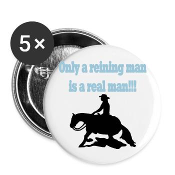 Only a reining man is a real man - Buttons large 2.2''/56 mm (5-pack) - white - Front