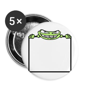 bouclier de grenouille cacher texte de texte écrire mau - Lot de 5 grands badges (56 mm) - blanc - Devant