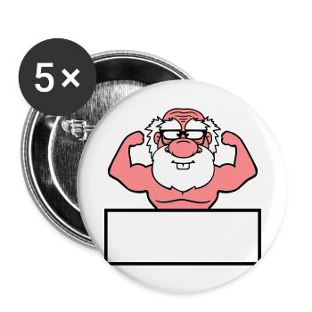 shield text write frame old grandpa grandfather ho - Buttons large 2.2''/56 mm (5-pack) - white - Front