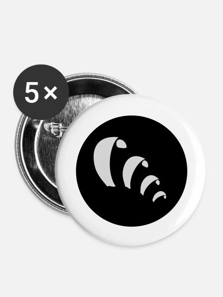 Kites am Himmel - Buttons groß 56 mm (5er Pack) - Weiß