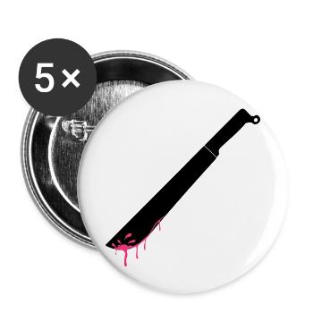 Machete - Buttons groß 56 mm (5er Pack) - Weiß - Vorne