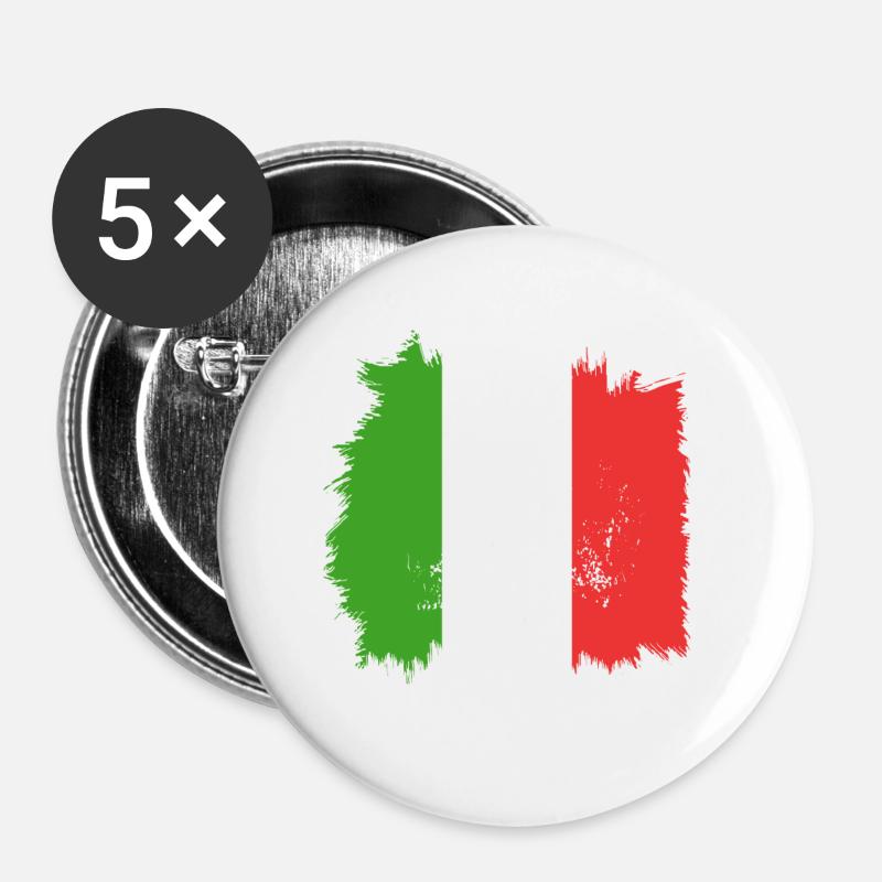 Italy Flag - Buttons large 2.2''/56 mm (5-pack) - white
