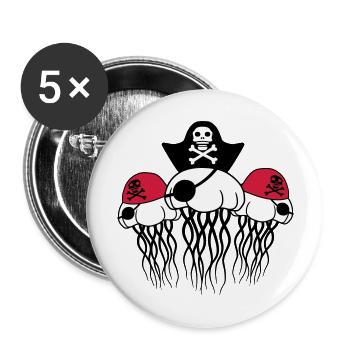 3 friends party team crew pirate sailor sailor - Buttons large 2.2''/56 mm (5-pack) - white - Front