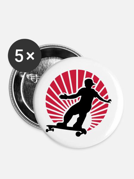 longboard - Buttons groß 56 mm (5er Pack) - Weiß