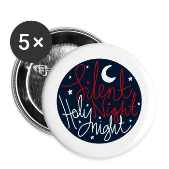 silent Night Holy Night - Buttons large 2.2''/56 mm (5-pack) - white - Front