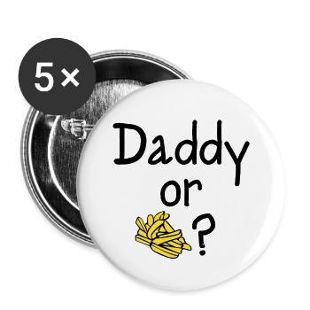 Papa ou Chips? - Lot de 5 grands badges (56 mm) - blanc - Devant