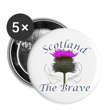 scotland the brave wild thistle - Buttons large 2.2''/56 mm (5-pack) - white - Front